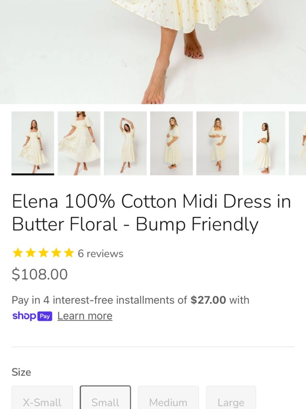 Worth Butter Floral Cotton Midi Dress - Picture 3 of 4